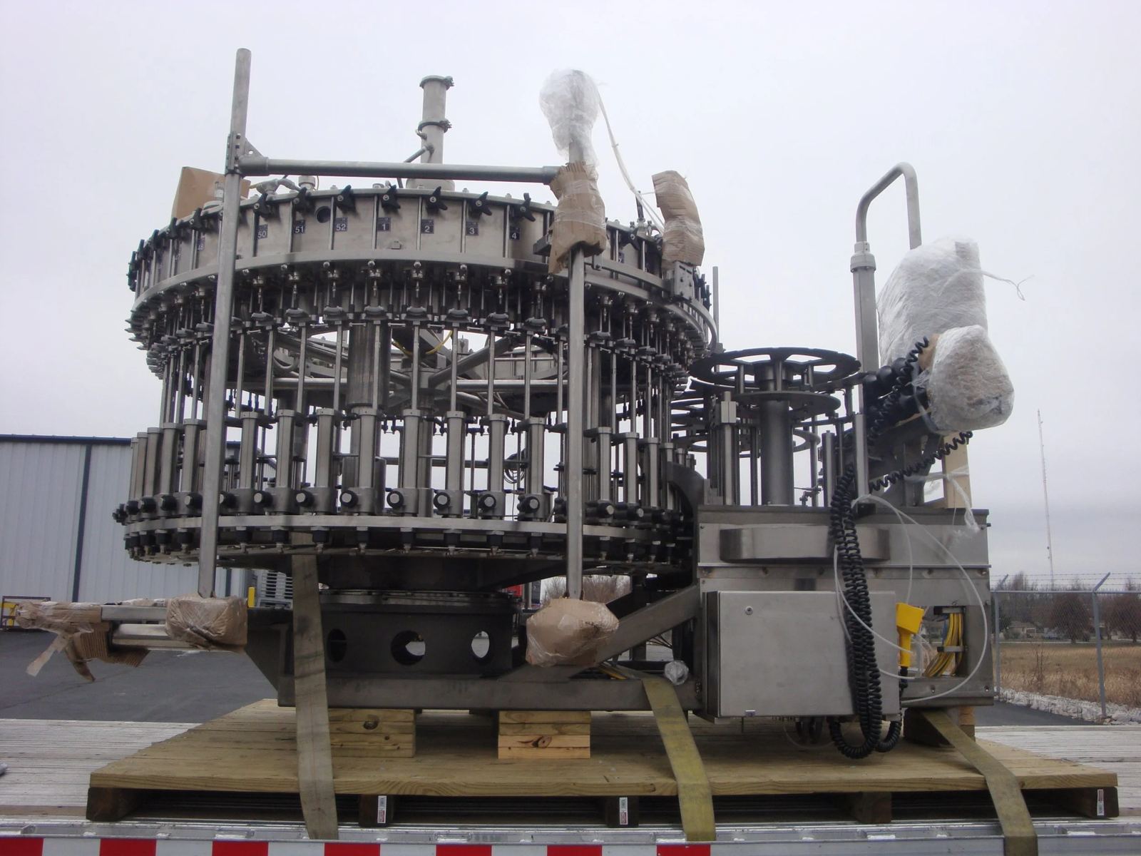 Remanufactured Meyer filler crated for delivery
