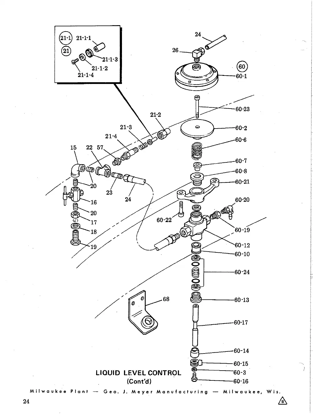 Meyer 40 valve can filler liquid level control drawing