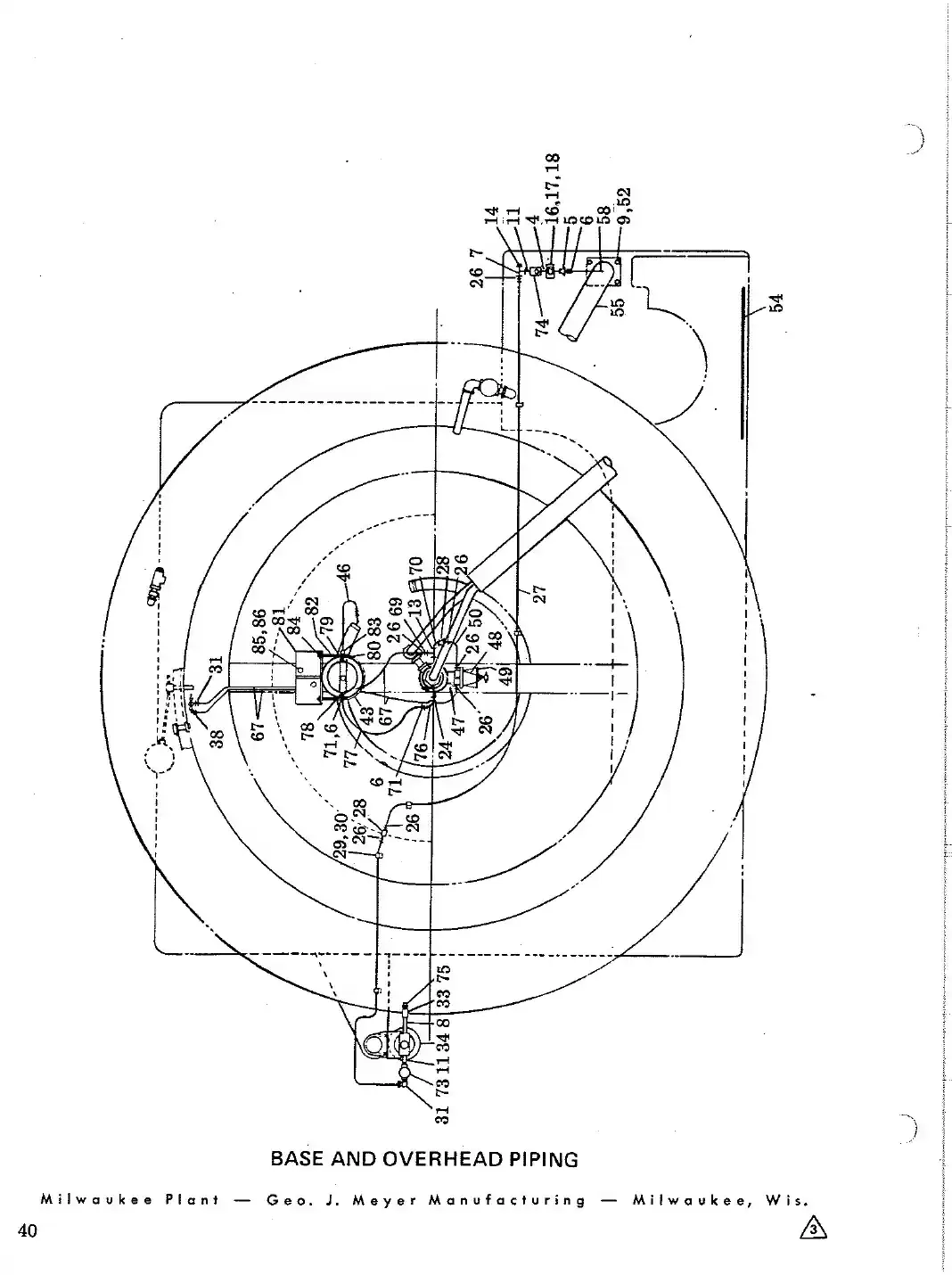 Meyer 40 valve can filler infeed conveyor drawing