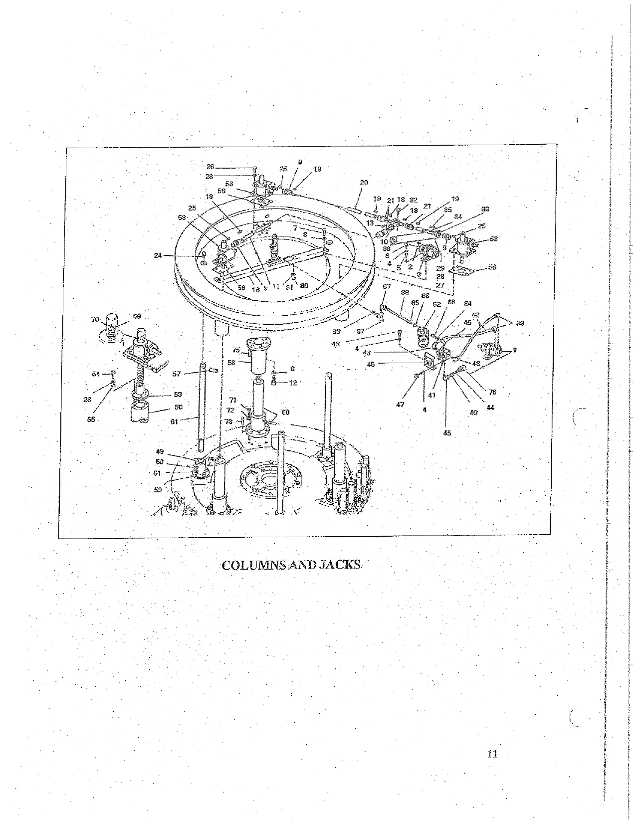 Meyer 52-12 filler columns and jacks drawing