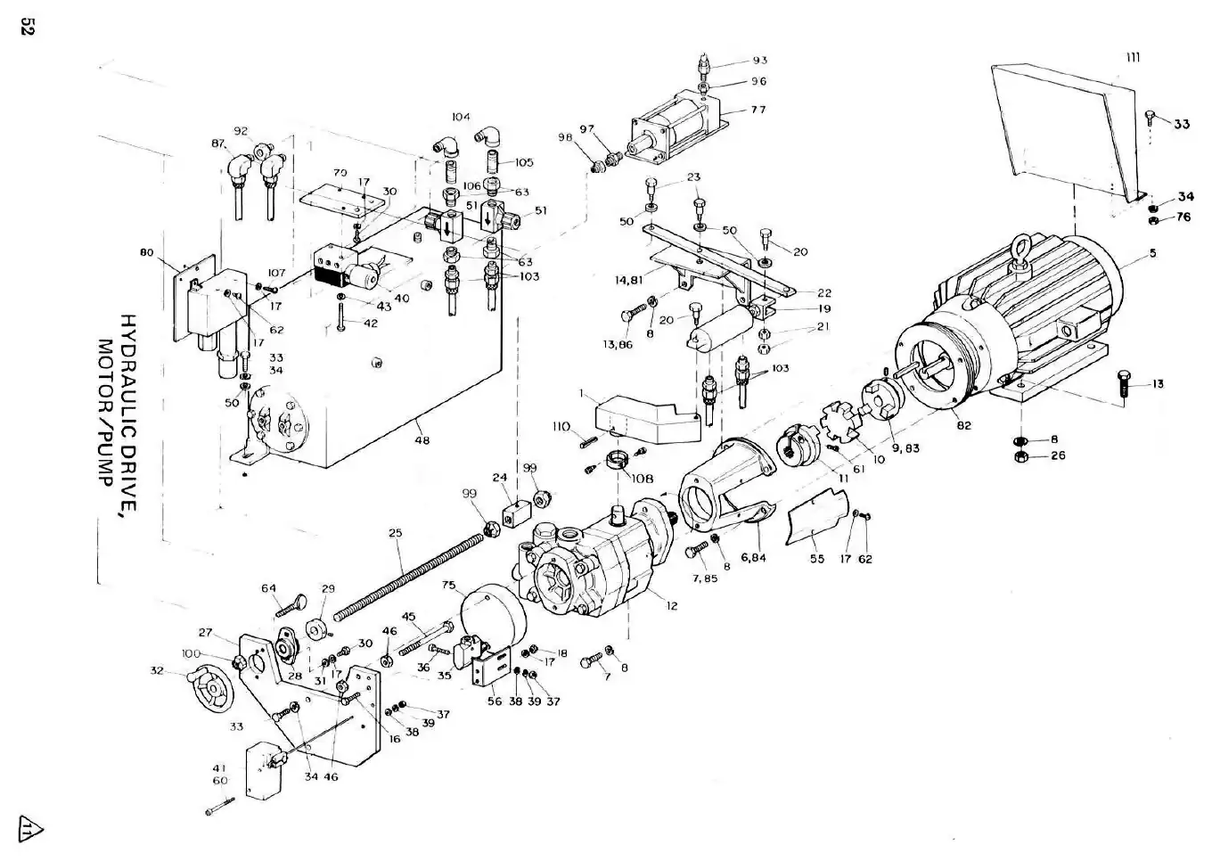 Meyer A-Model filler hydraulic drive piping drawing