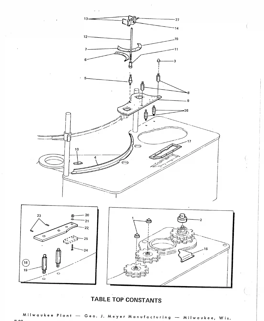 Meyer 60-10 Pt filler infeed conveyor and gear box drawing