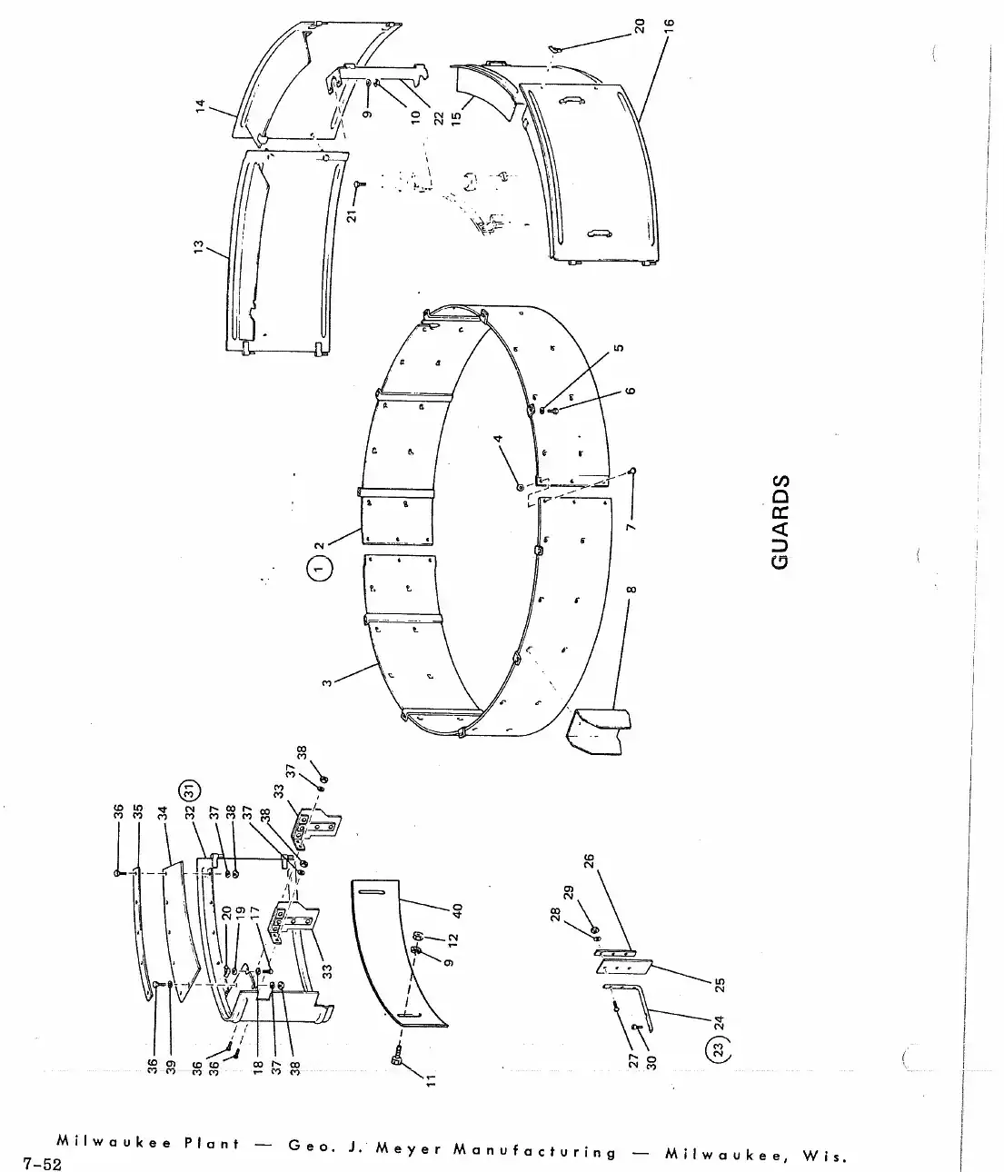 Meyer 60-10 Pt filler main drive chain tensioner drawing