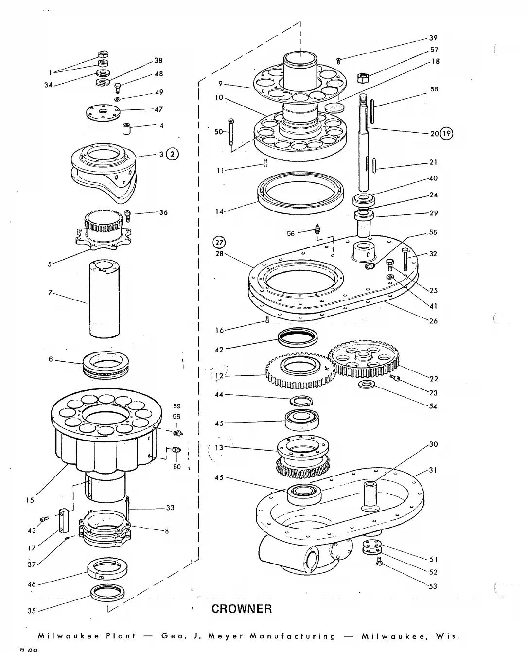 Meyer 60-10 Pt filler crowner drawing