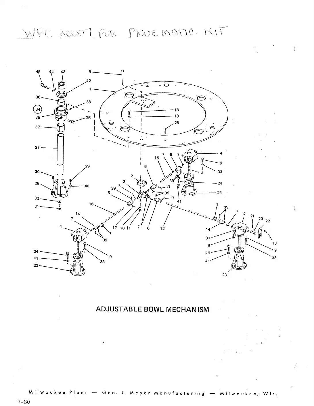 Meyer 60-10 Pt filler air lift cylinder drawing