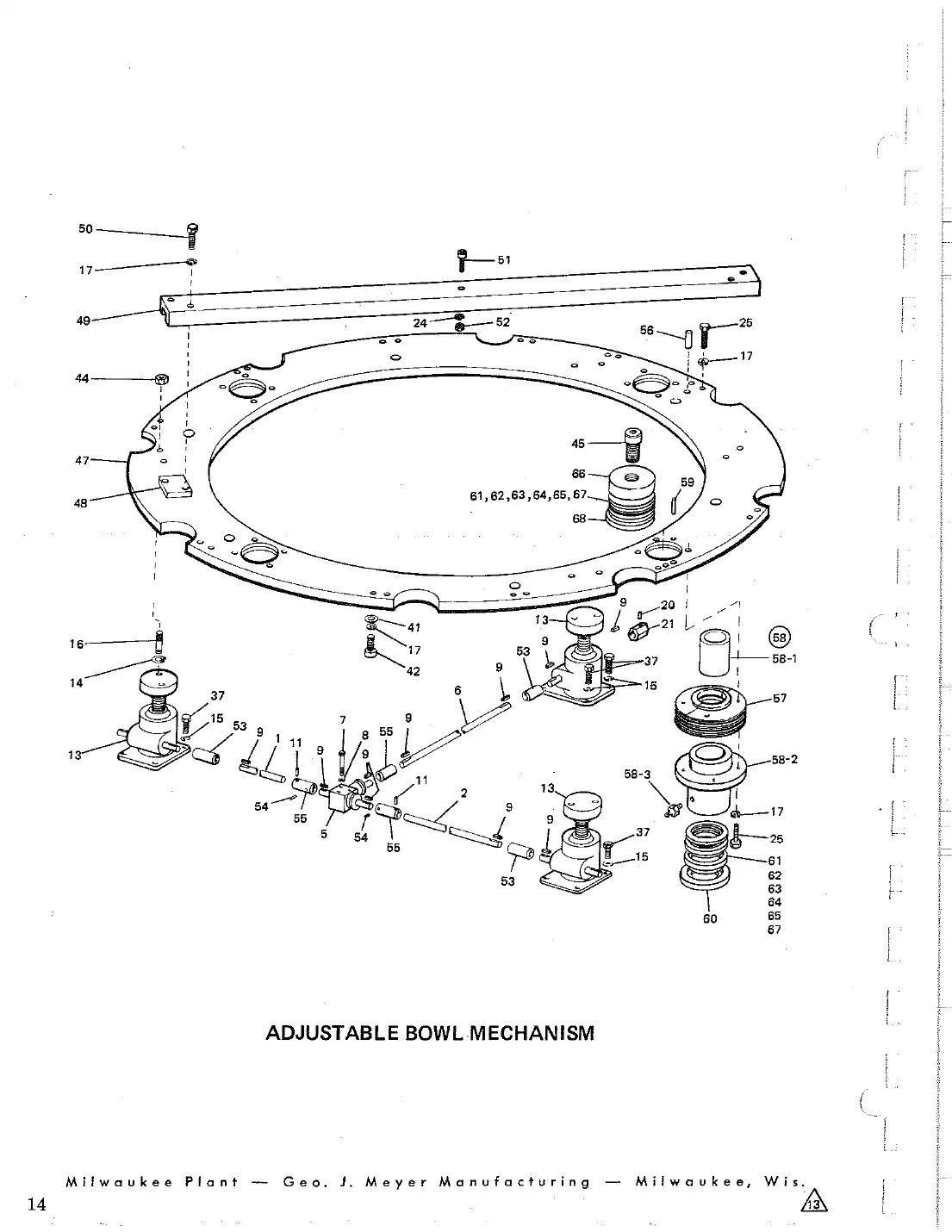 Meyer 88 valve can filler stirrup hanger drawing