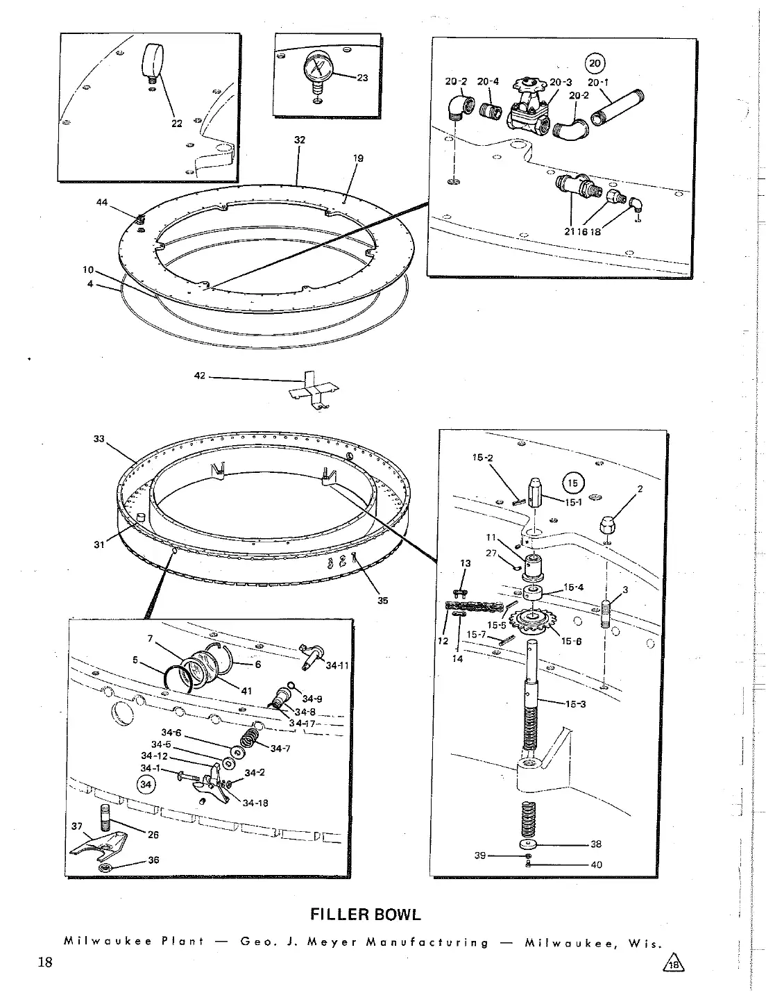 Meyer 88 valve can filler adjustable bowl mechanism drawing