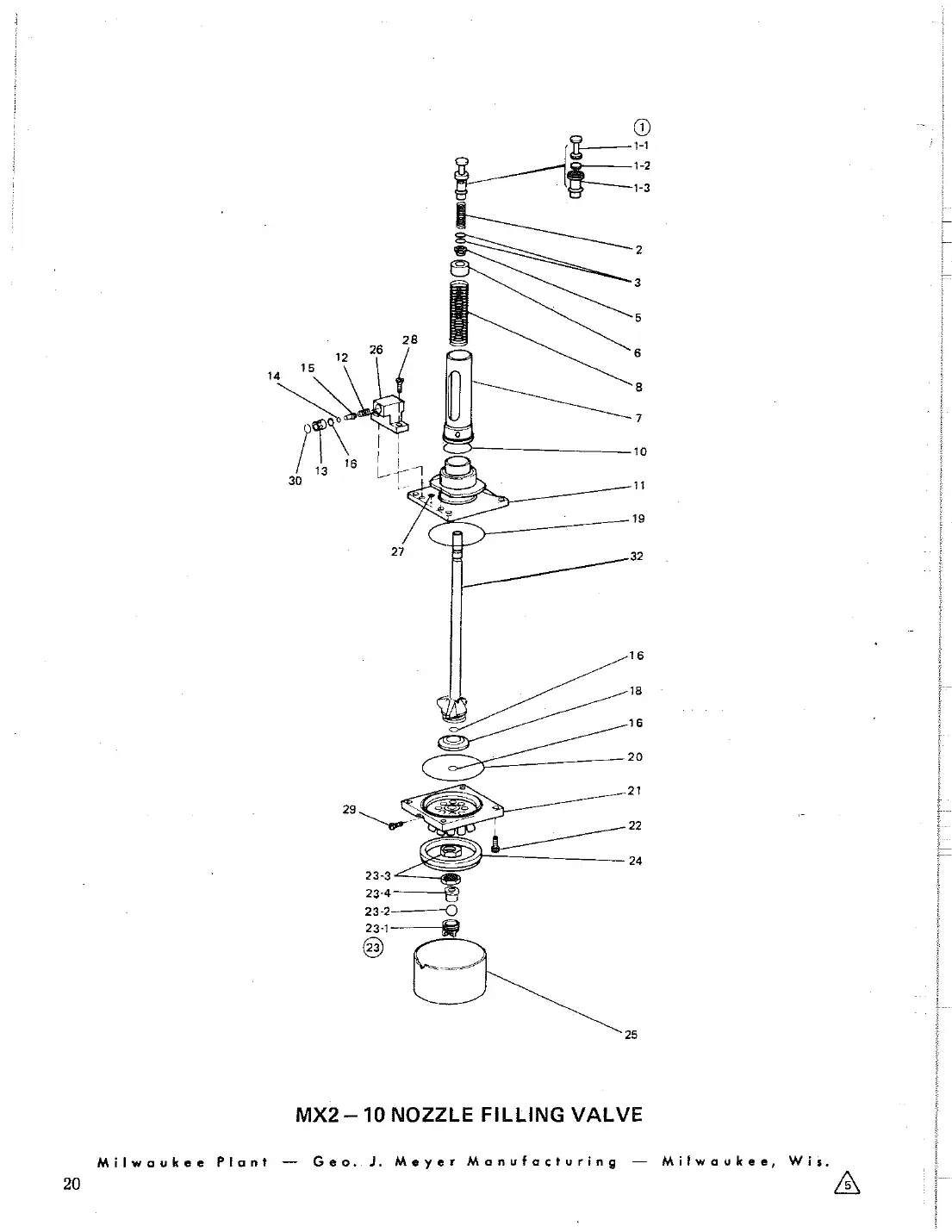 Meyer 88 valve can filler filler bowl drawing