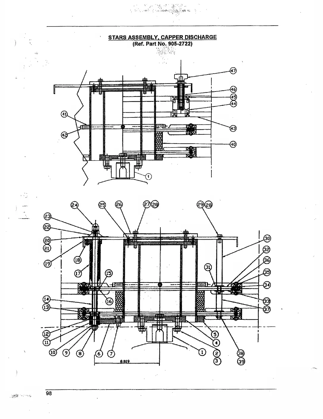 Meyer 90-18 filler stars assembly filler infeed drawing