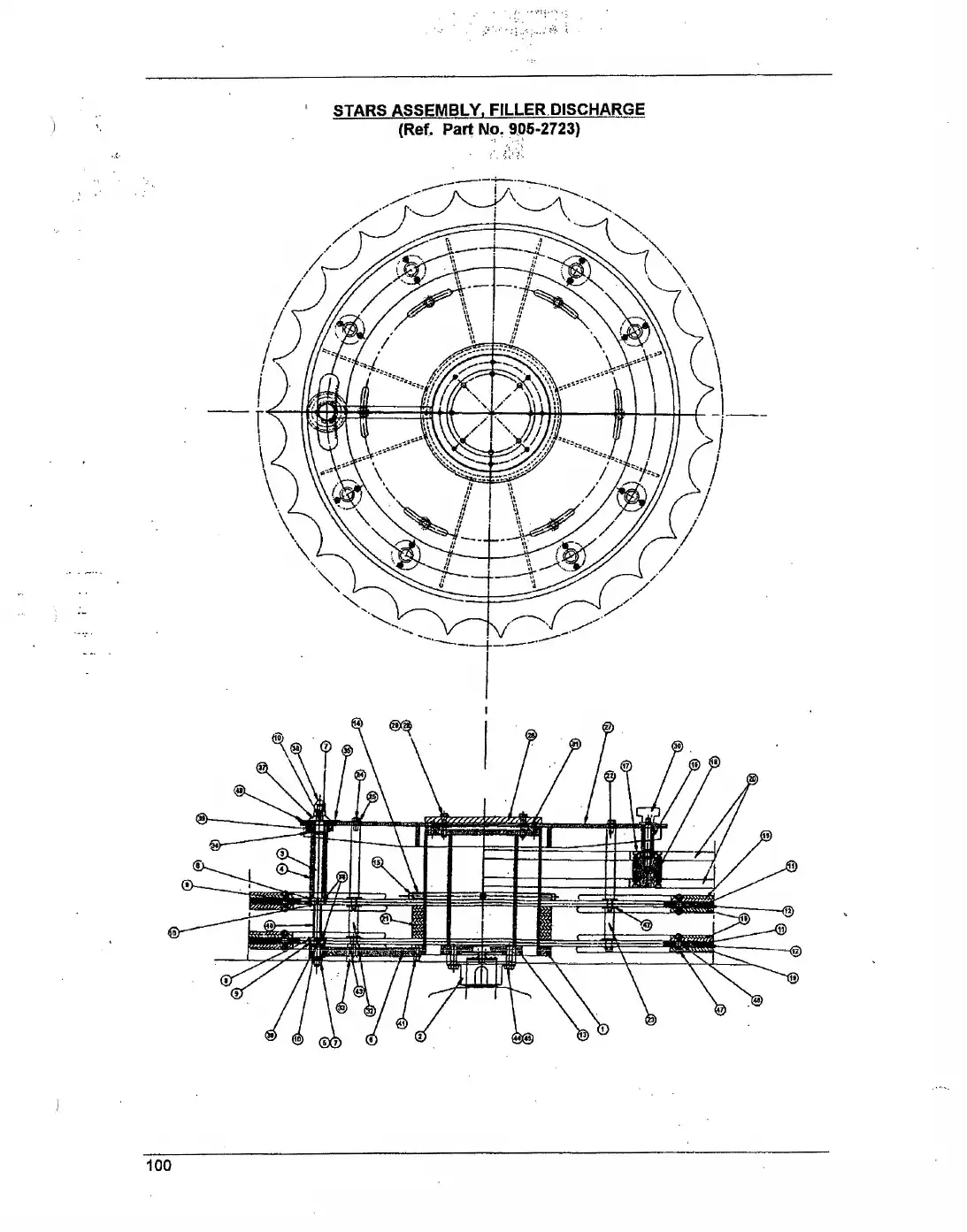 Meyer 90-18 filler stars assembly capper discharge drawing