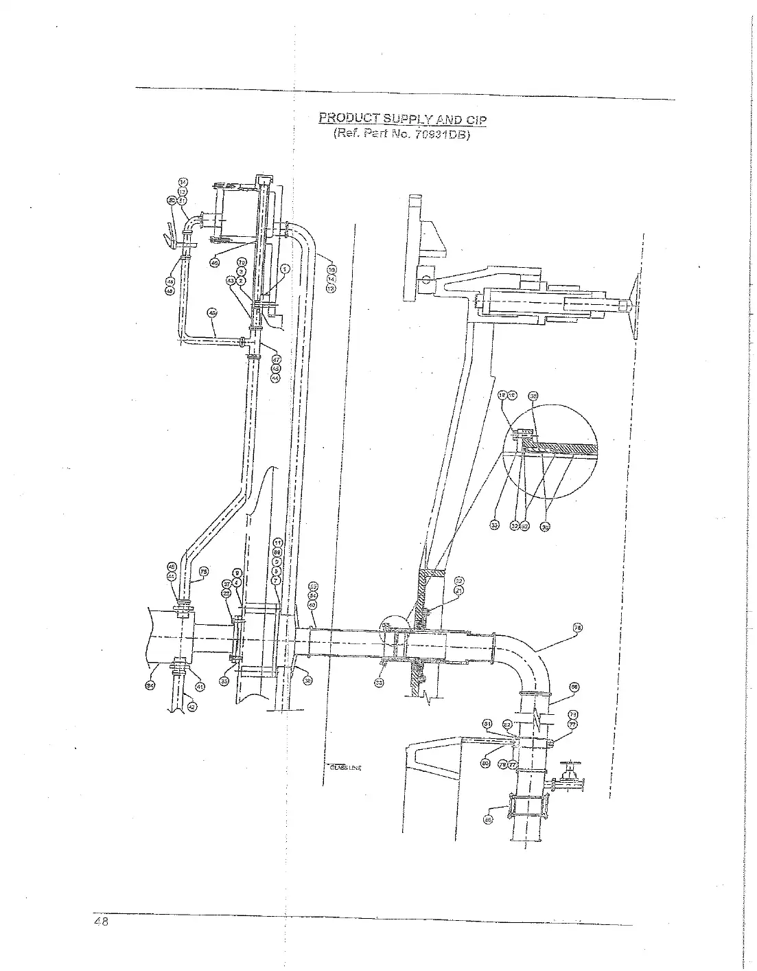 Meyer 90-27 filler product supply & cip drawing