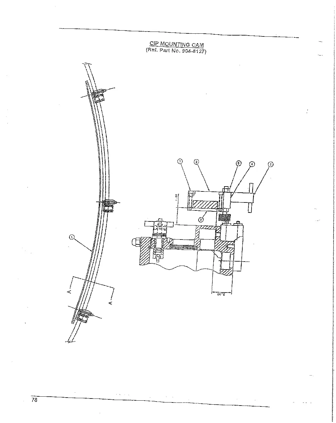 Meyer 90-27 filler cip mounting cam drawing