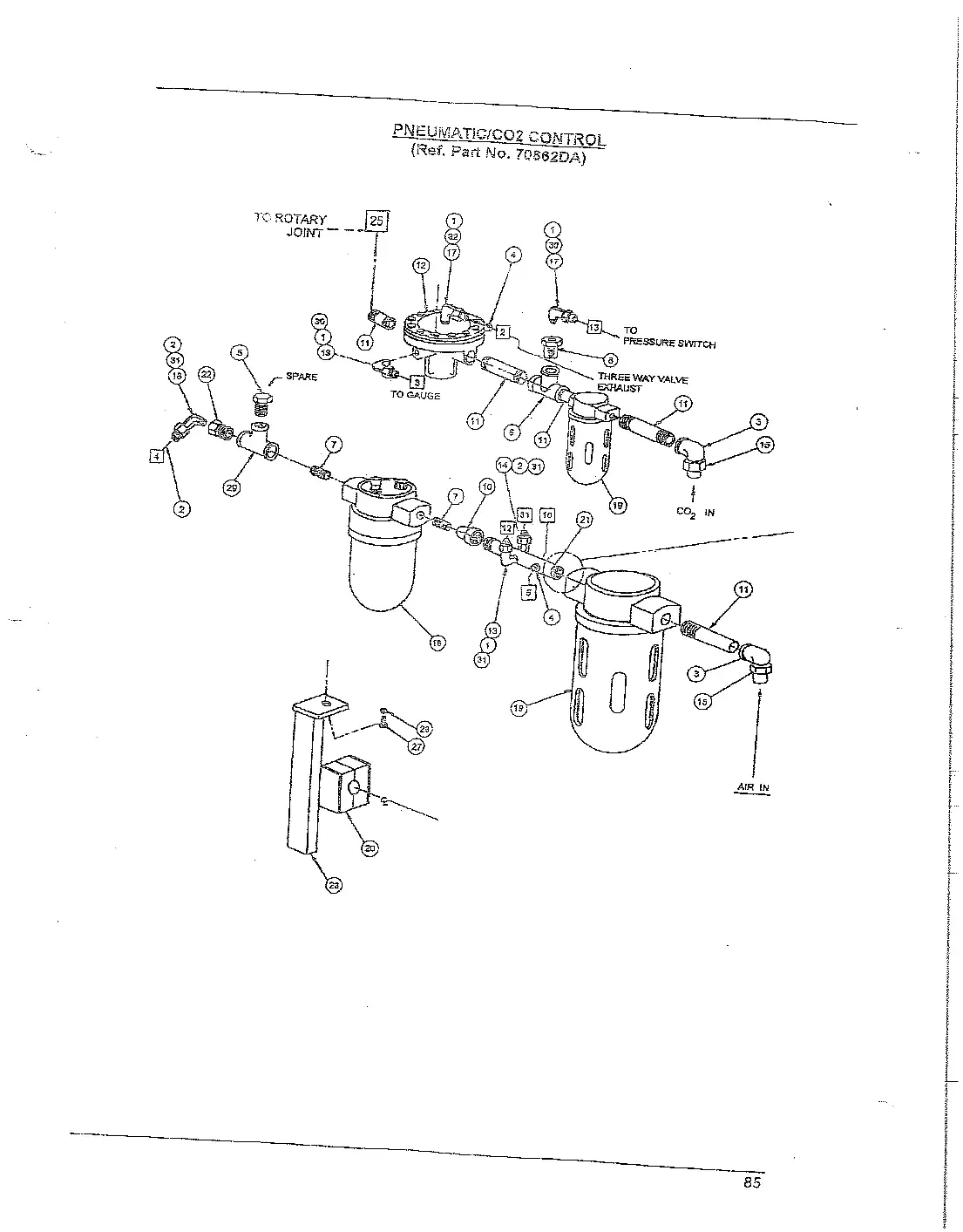Meyer 90-27 filler cip mounting cam drawing