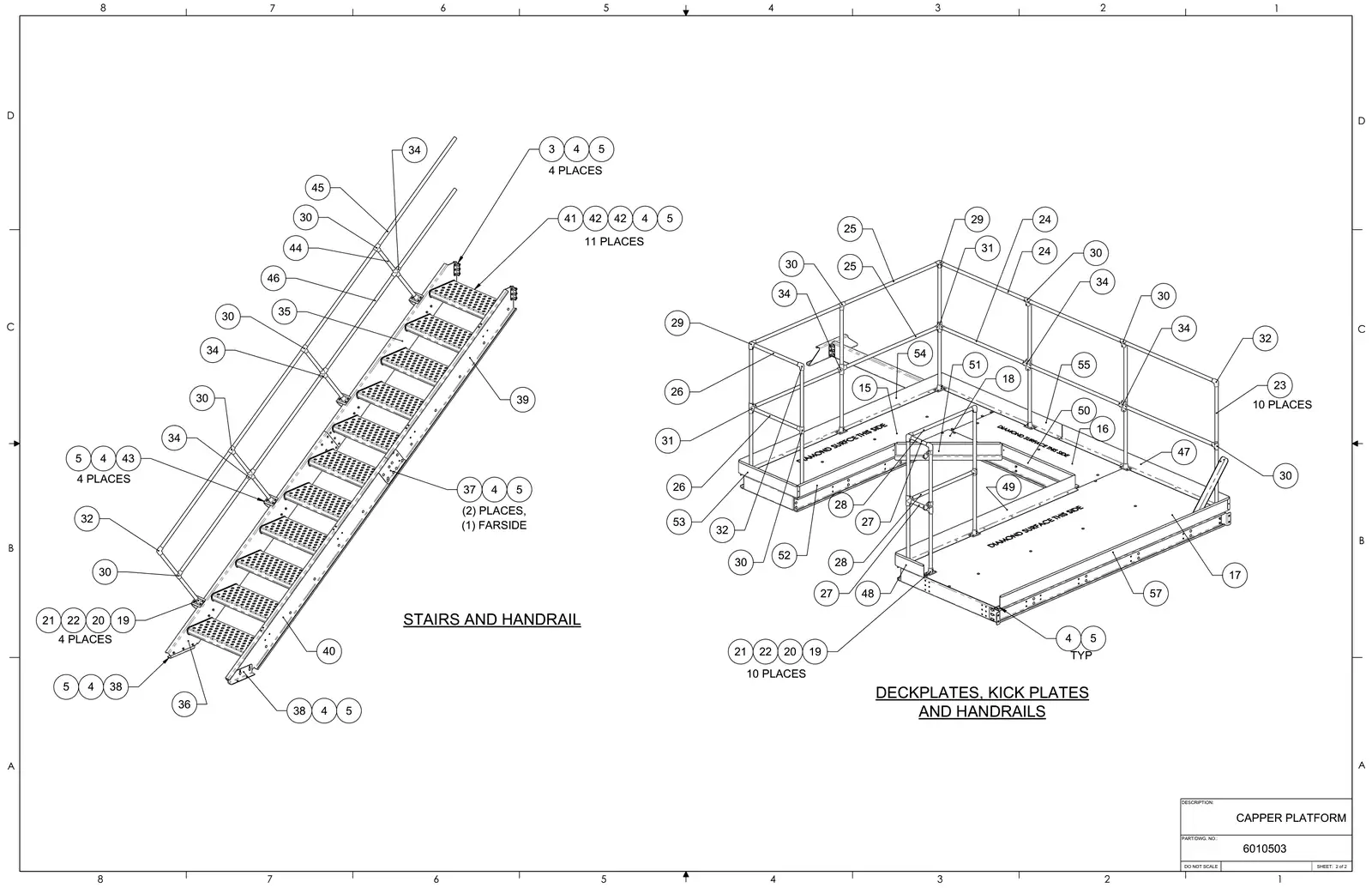 Meyer 52-12 filler capper platform drawing