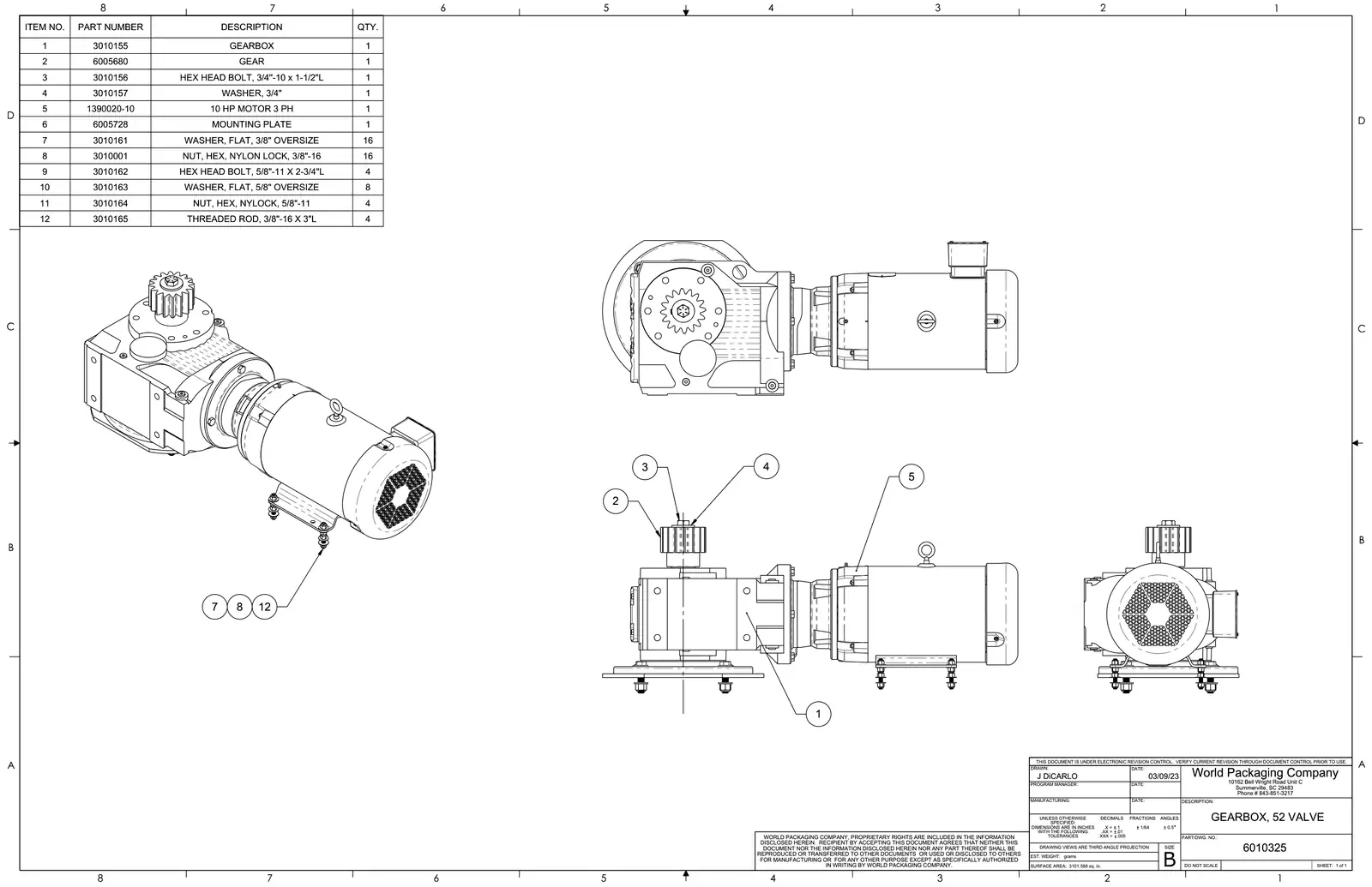 Meyer 52-12 filler gearbox, 52 valve drawing