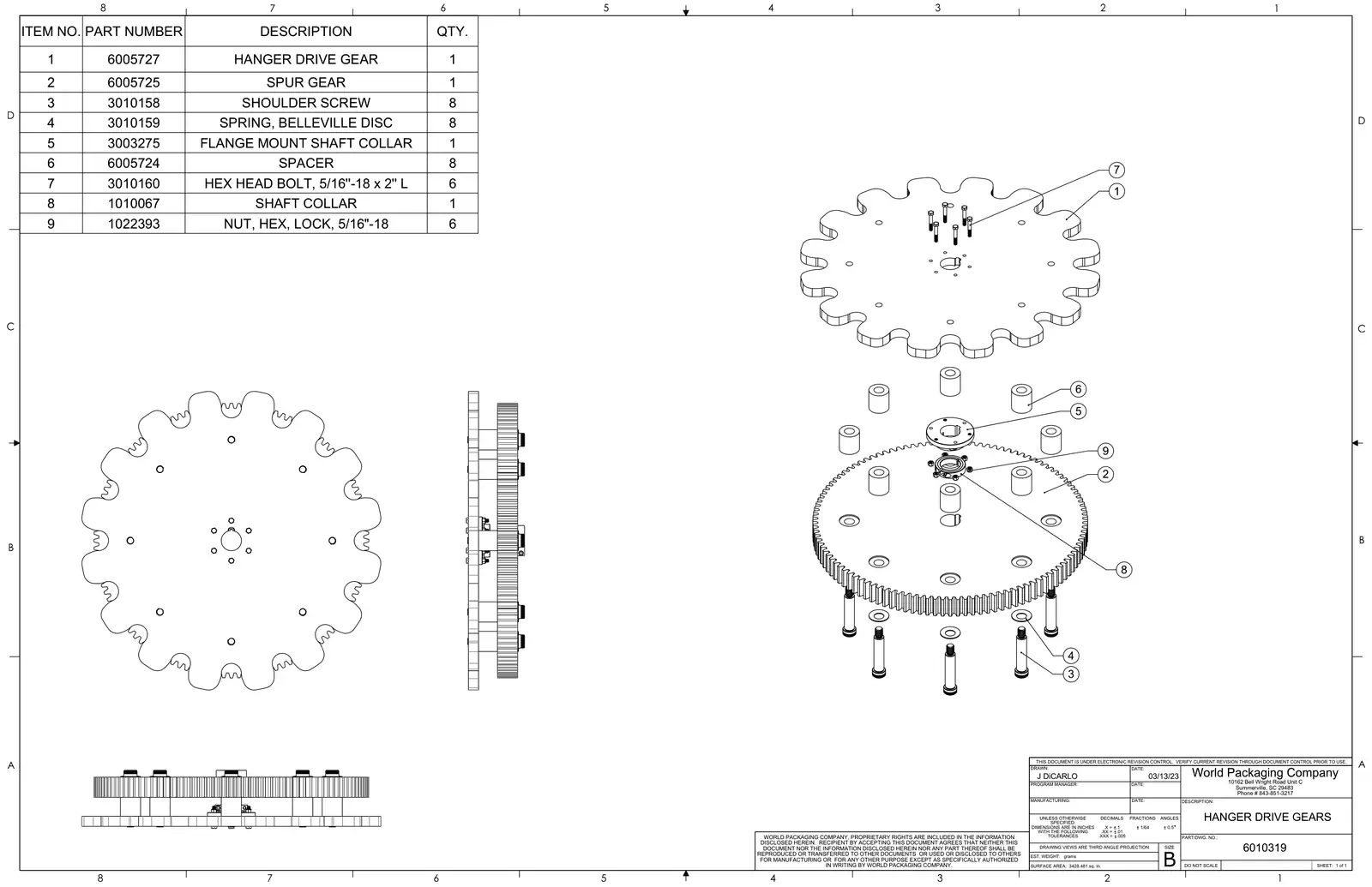 Meyer 52-12 filler hanger drive gears drawing