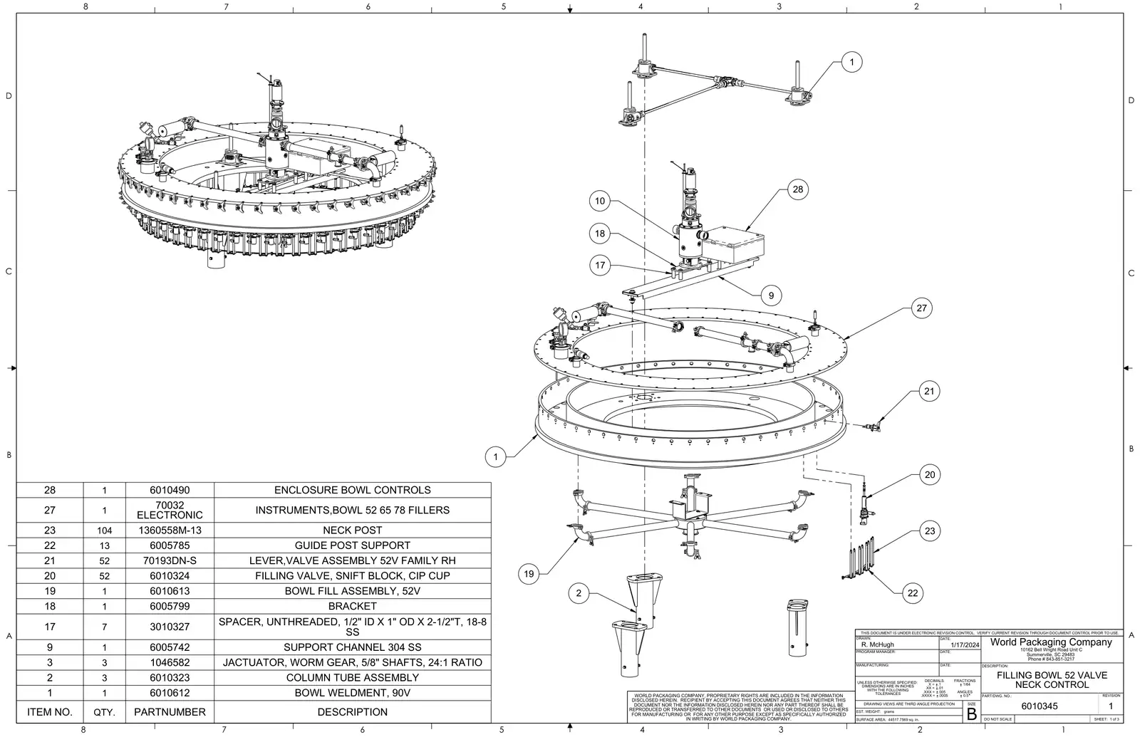 Meyer 52-12 filler filling bowl 52 valve neck control drawing