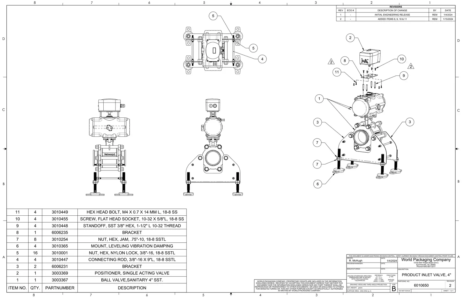 Meyer 90-18 filler product inlet valve, 4" drawing
