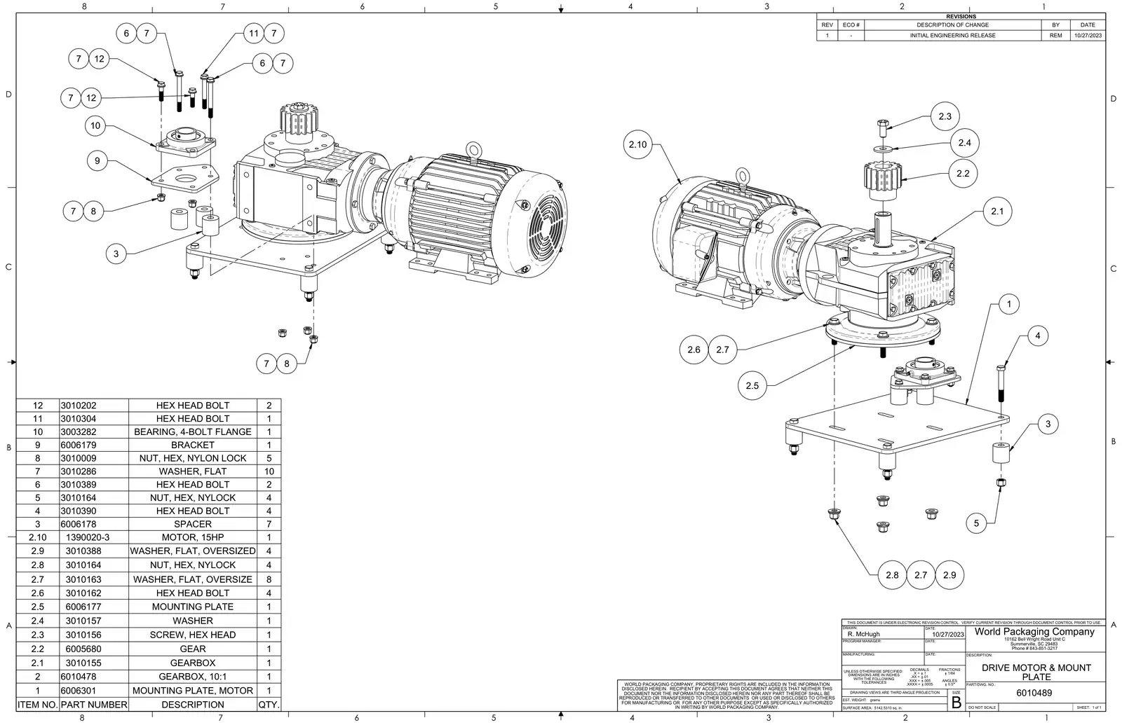 Meyer 90-18 filler drive motor & mount plate drawing
