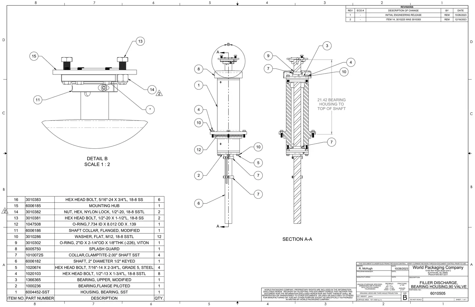Meyer 90-18 filler filler discharge, bearing housing, 90 valve drawing