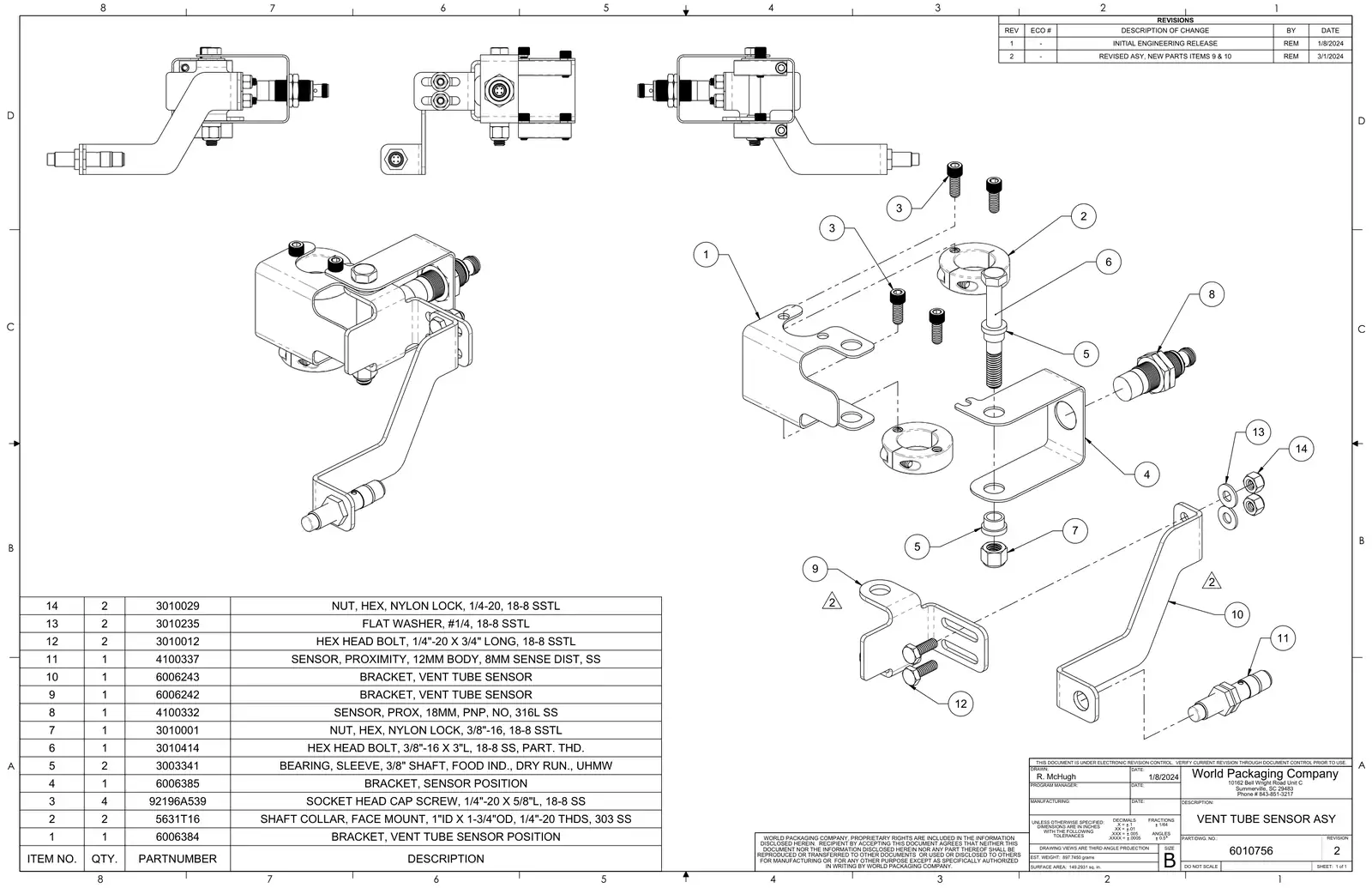 Meyer 90-18 filler vent tube sensor assembly drawing