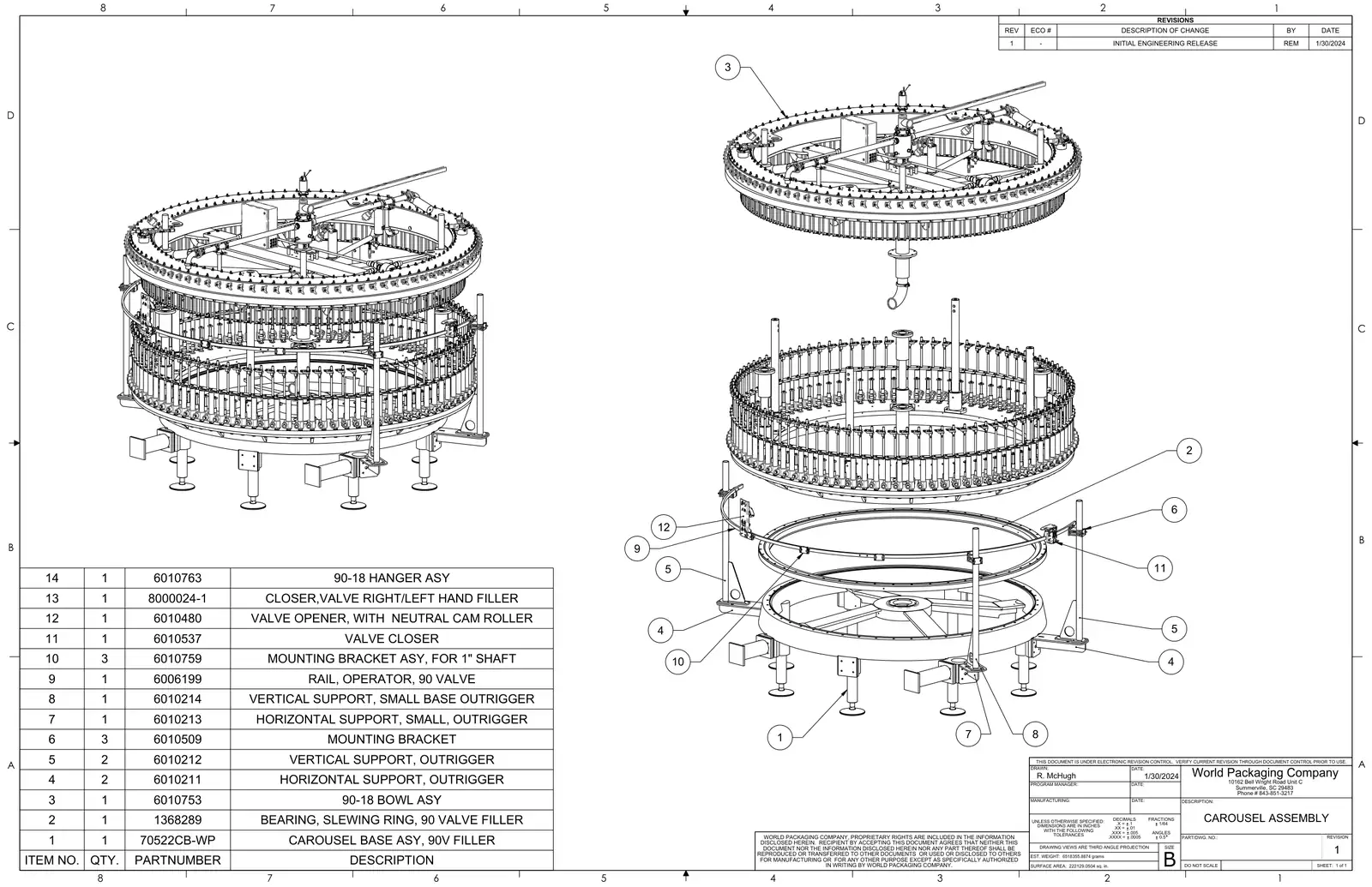 Meyer 90-18 filler carousel assembly drawing