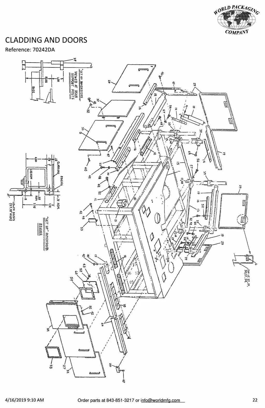 Meyer 52-12 filler cladding and doors drawing
