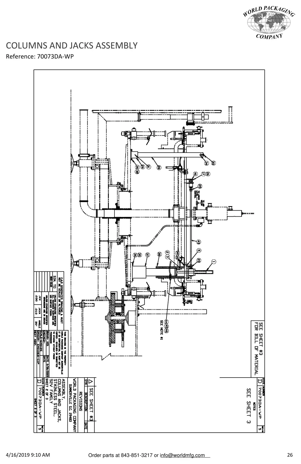 Meyer 52-12 filler columns and jacks drawing