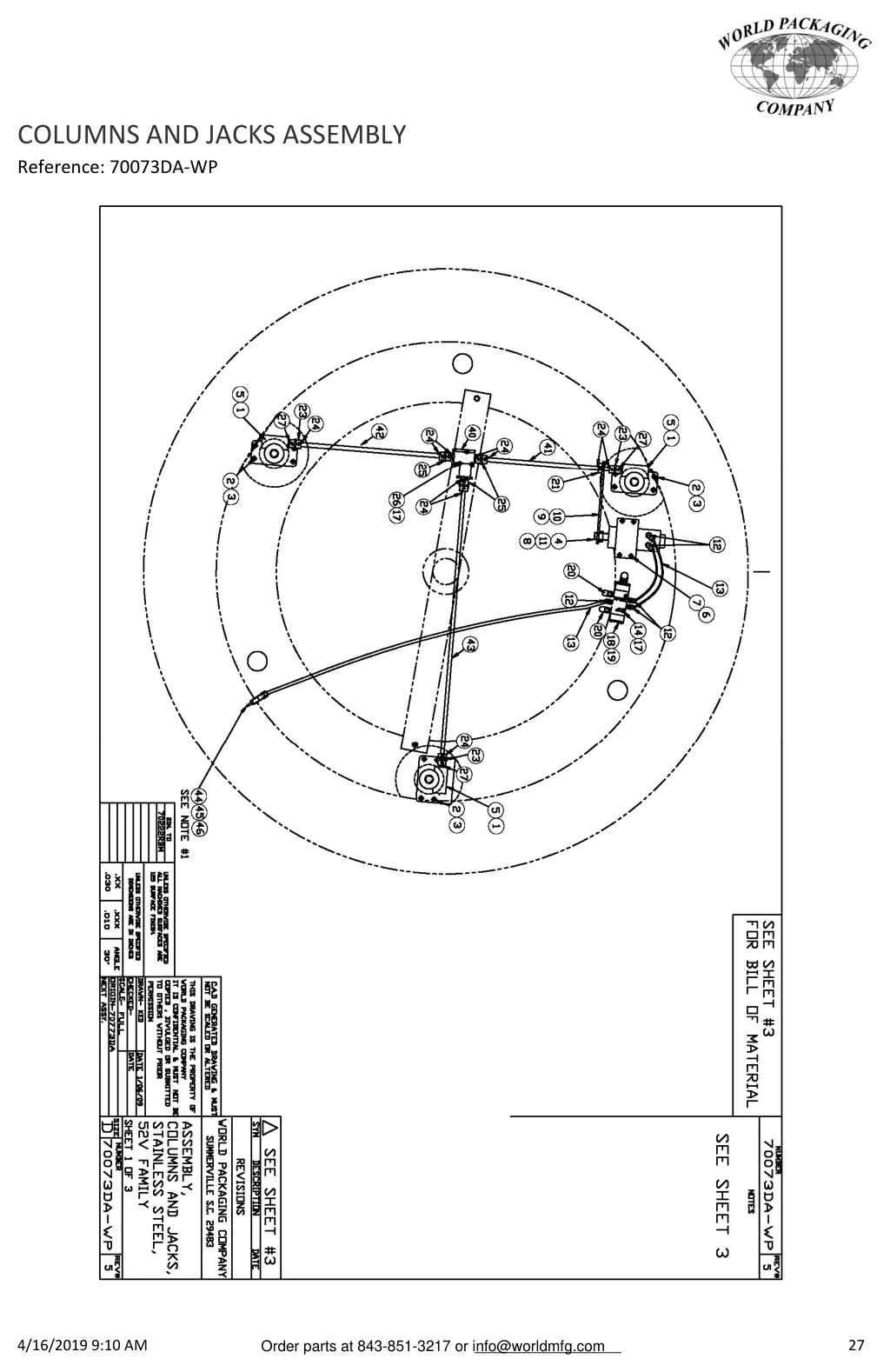 Meyer 52-12 filler columns and jacks drawing