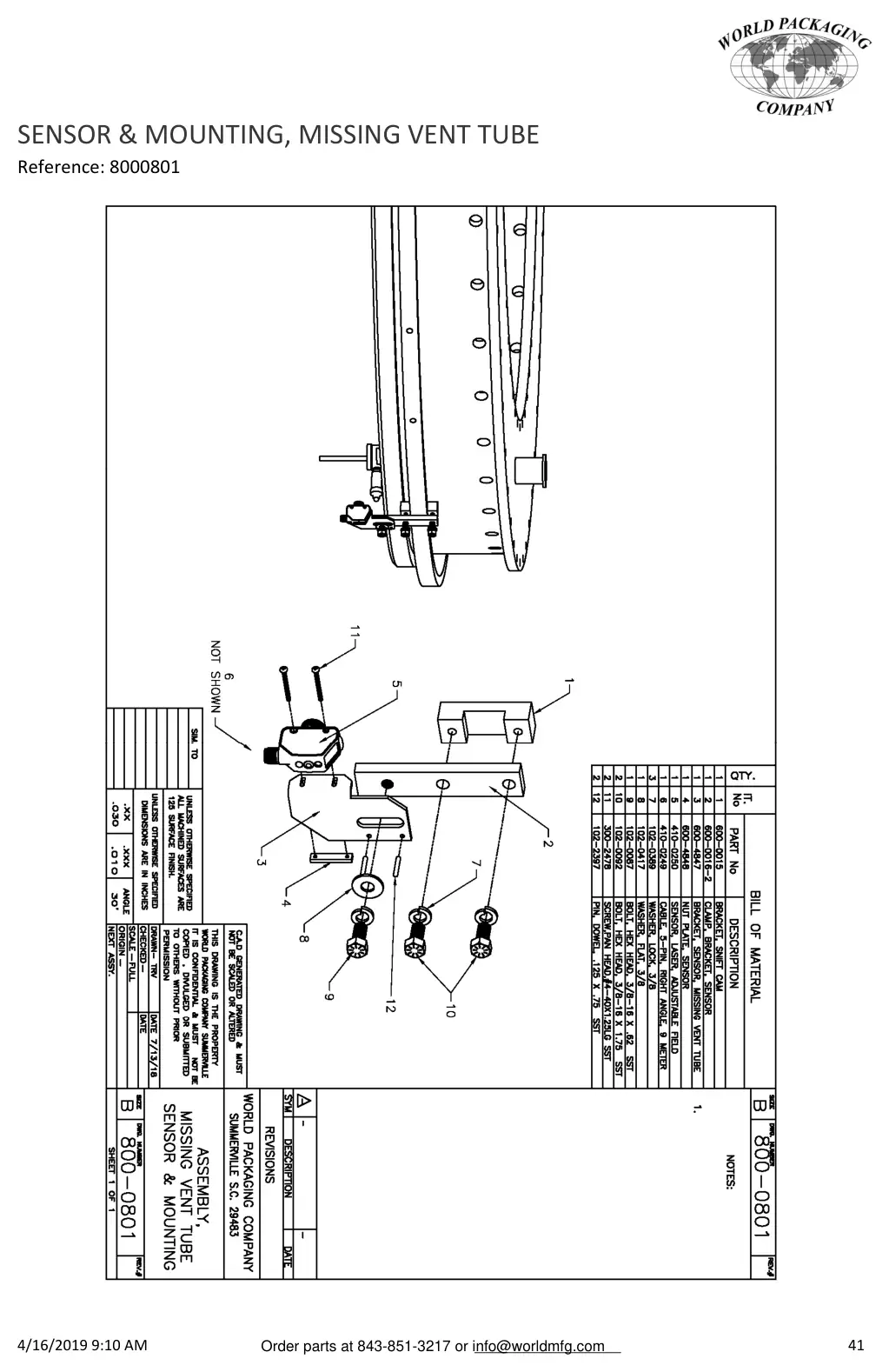Meyer 52-12 filler sensor & mounting, missing vent tube drawing