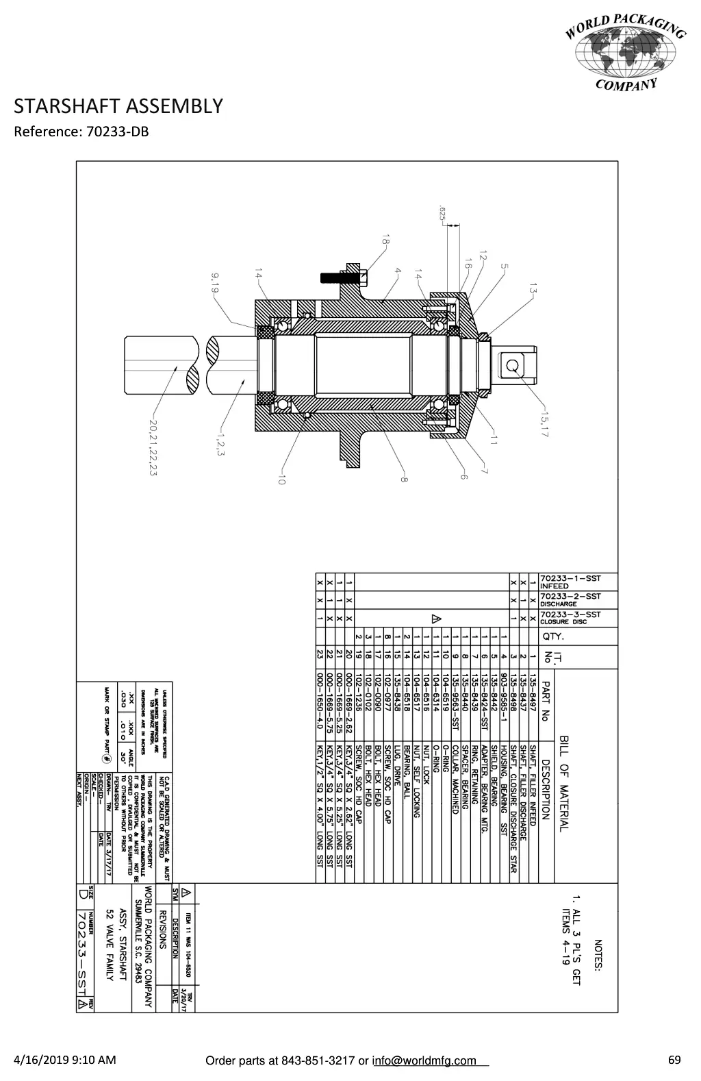 Meyer 52-12 filler starshaft assembly drawing