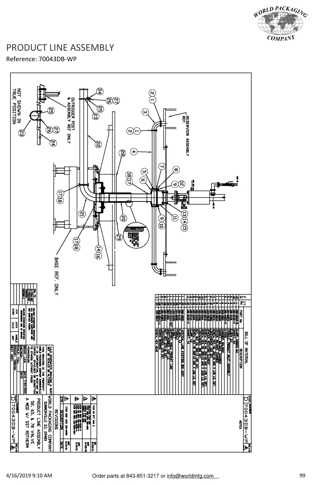 Meyer 52-12 filler product line assembly drawing